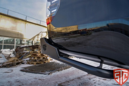 Бампер силовой задний Mitsubishi L200 2019+ с квадратом под фаркоп и туманками STC-ML200/19-BR-L2