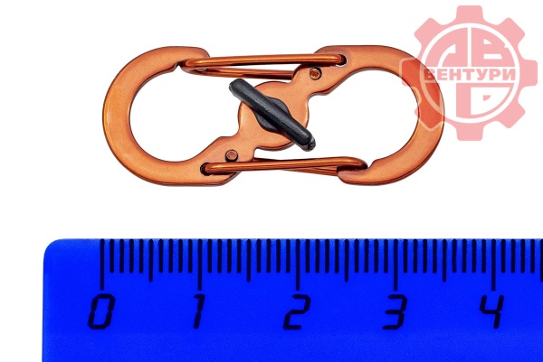 Карабин s-образный с блокировкой 36мм (red)  CRD.S.B.36.R