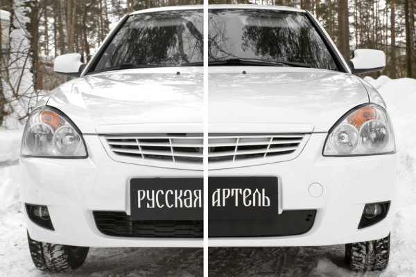 Зимняя заглушка решетки перед. бампера Lada Priora 2014-2018 (хэтчбэк/седан/универсал) ZRL-127302