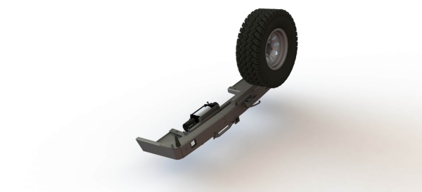 Бампер силовой задний Toyota Land Cruiser Prado 150 2017+ с квадратом под фаркоп, площадкой под лебедку, калиткой и противотуманными фарами STC-TLCP150R2-BR-L2-W-C1