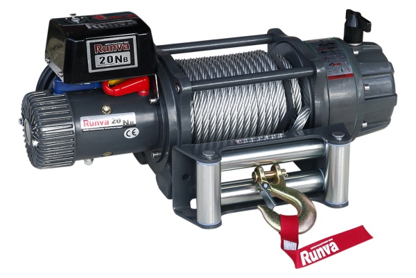 Лебёдка электрическая 24V Runva 20000 lbs влагозащищенная, стальной трос EWB20000S24V