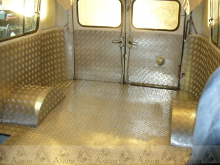 Лист алюминиевый рифленый Квинтет 1,5 мм х 1500 мм х 200 (мод. 500, 3000) мм