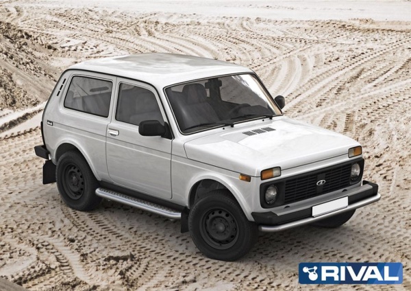 Пороги с листом d57 RIVAL Lada 4х4 1995-, 3D  R.6002.004