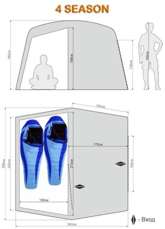 Палатка автомат всесезонная 4 Season Thermal, цвет хаки/желтый  M-KM-077