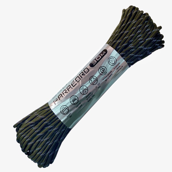 Паракорд 550 CORD nylon 30м световозвращающий (army green)  550.N30.LM.A.GR