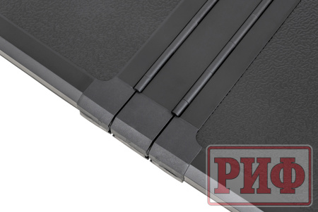 Крышка кузова РИФ для Mitsubishi L200 2024+, трёхсекционная 1545x1600/1550 мм, алюминиевая, черная ZT53B