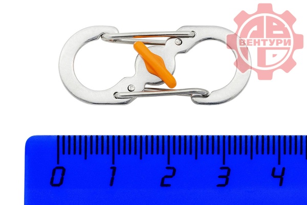 Карабин s-образный с блокировкой 36мм (silver)  CRD.S.B.36.SLW