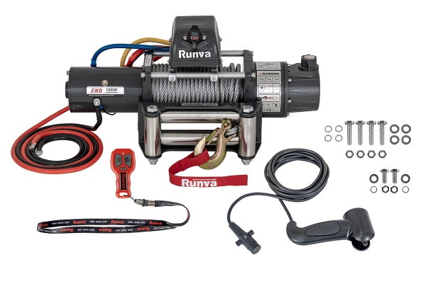 Лебёдка электрическая двухскоростная 12V Runva 10000 lbs 4500 кг EWD10000S