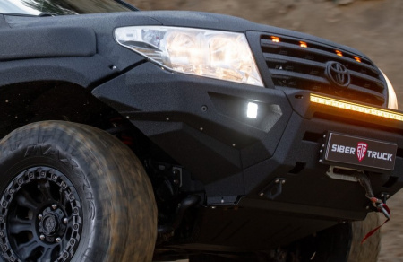 Накладки на бампер передний Toyota Land Cruiser 200 2008-2015 под расширители арок AT35 STC-TLC200/08-BF-BUH-AT35
