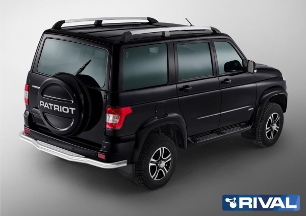 Защита заднего бампера d76 с листом RIVAL UAZ Patriot 2014-2016-  R.6302.009