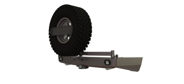 Бампер силовой задний Mitsubishi Pajero Sport 2008-2015 c квадрат под фаркоп, калитка и и противотуманками STC-MPS2-BR-L2-C1