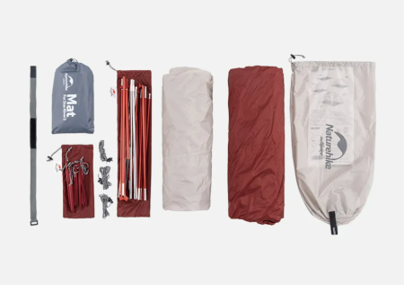 Палатка Naturehike Star-river Si 2-местная, алюминиевый каркас, сверхлегкая, серо-красная NH17T012-T-LGRR