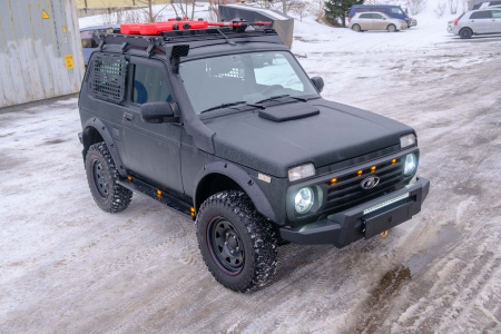 Пороги силовые Lada Niva плоская ступень STC-LNI2121/77-S-C3