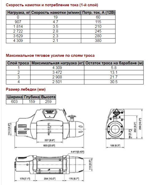 Лебедка автомобильная электрическая COMEUP Seal Gen2 9.5si (12В) 295883