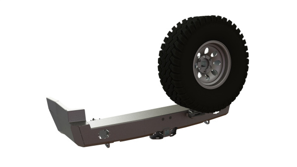 Бампер задний Nissan Patrol Y61 1997+ калитка справа, под ПТФ STC-NPY61-BR-C2-L2