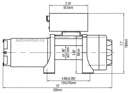 Лебёдка электр. 12V Runva 3500A lbs 1588 кг EWP3500A