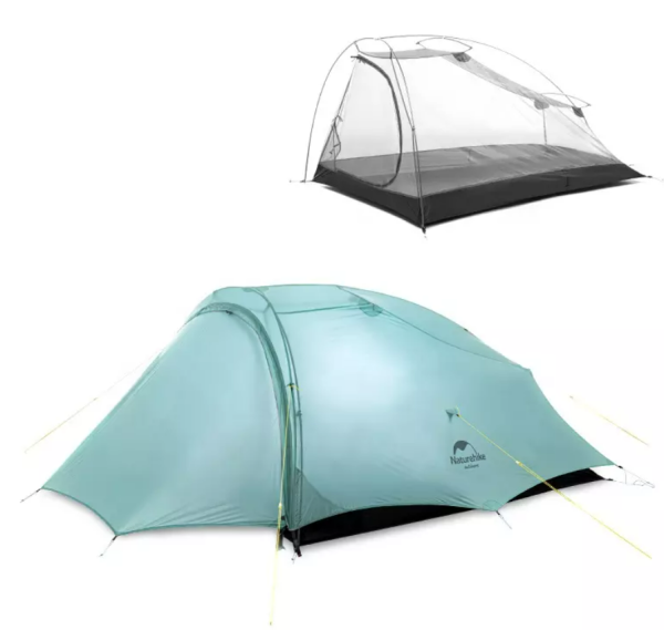 Палатка Naturehike Outdoor 2-местная, алюминиевый каркас, сверхлегкая, голубой NH20ZP091-2LBL