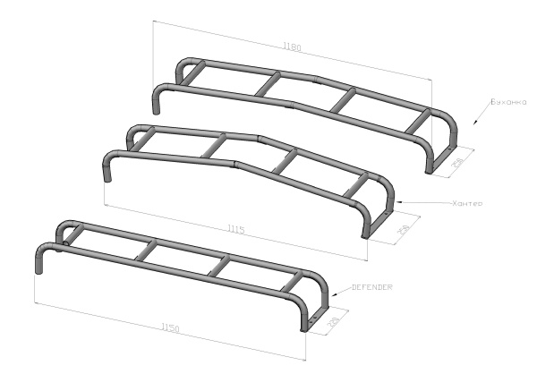 Лестница РИФ УАЗ Буханка RIF452-60000