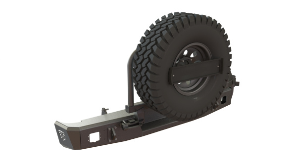 Бампер задний Toyota Tundra 2006-2013 калитка центр (УСИЛЕННАЯ), под ПТФ STC-TT06-BR-C1-L2 HD