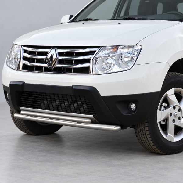 Фото для каталога: Защита переднего бампера d42+d42 Rival Renault Duster 2011-2015 R.4701.004