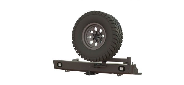 Бампер силовой задний Mitsubishi L200 2019+ c квадрат под фаркоп, калитка и и противотуманками STC-ML200/19-BR-L2-C1