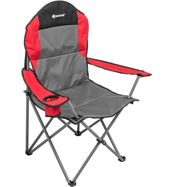 Кресло NISUS складное (серый/красный/черный)  N-244-GRD