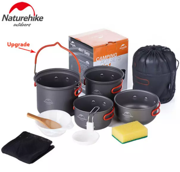 Набор посуды Naturehike туристический 4 в 1 (подвес+3 чашки) NH18T018-G-VA
