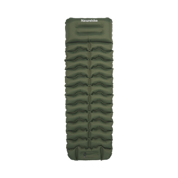 Коврик надувной Naturehike FC01 200х60х9,5 см, с подушкой, с насосом, зеленый CNK2550WS019-95FPGRSP