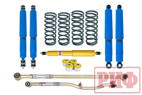 Лифт-комплект РИФ арктический Nissan Patrol Y60 и Y61 до 2000 года лифт 100 мм (левый руль) RIF-Y60-4-L-Arc