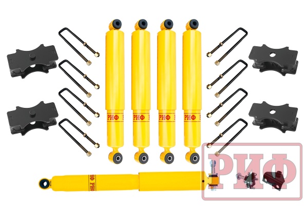 Лифт-комплект РИФ УАЗ Буханка многолистовая (рессоры шириной 45 мм) лифт 50 мм RIF-Buh-50