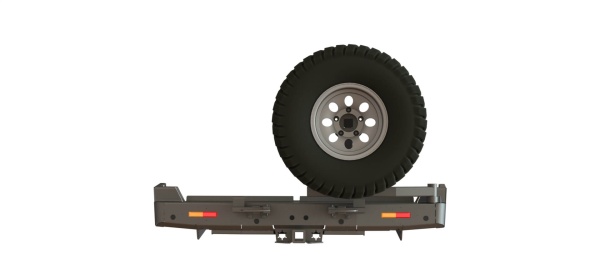 Бампер силовой задний Toyota Land Cruiser 100 с квадратом под фаркоп, калиткой и фонарями STC-TLC100-BR-C1-L1