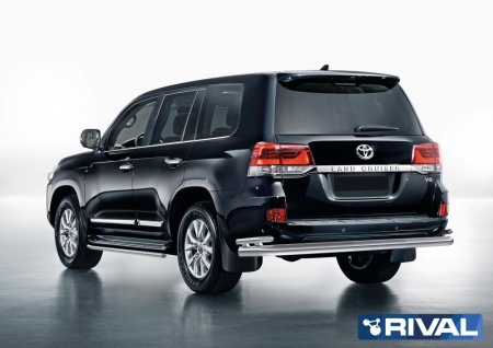 Защита заднего бампера d76+d42 RIVAL Toyota Land Cruiser 200 2015- R.5717.010
