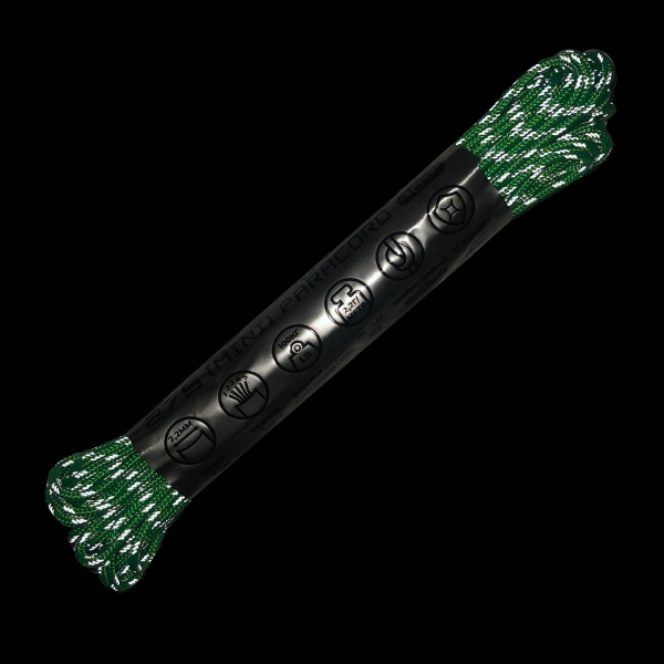 Паракорд 275 (мини) CORD nylon 10м световозвращающий (neon green)  275.N10.LM.N.GR