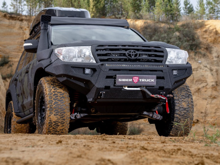 Накладки на бампер передний Toyota Land Cruiser 200 2008-2015 под расширители арок AT35 STC-TLC200/08-BF-BUH-AT35
