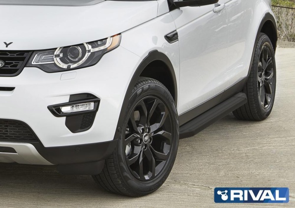Порог-площадка "Premium-Black" A180ALB + комплект крепежа RIVAL Land Rover Discovery Sport 2014-  A180ALB.3103.1