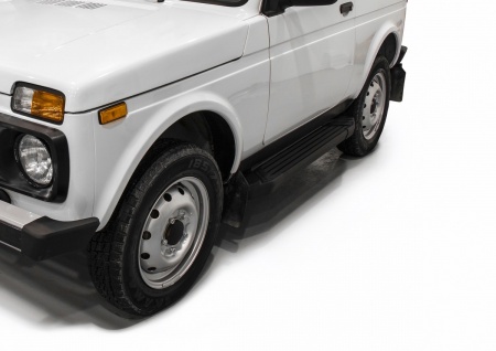 Порог-площадка "Black" + комплект крепежа RIVAL Lada 4x4  F128ALB.6004.1