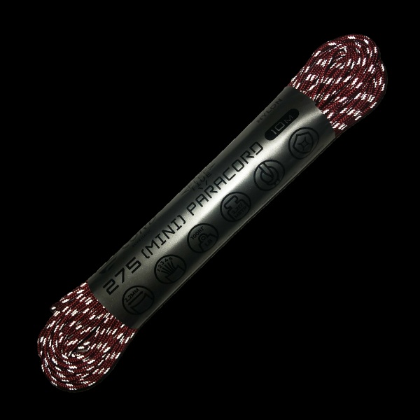 Паракорд 275 (мини) CORD nylon 10м световозвращающий (red)  275.N10.LM.R