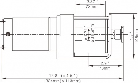 Лебёдка электр. 12V Runva 3000A lbs 1361 кг EWX3000A