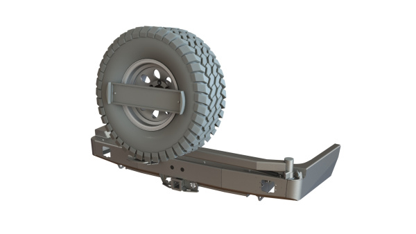 Бампер задний Toyota Land Cruiser 80 калитка центр, под ПТФ STC-TLC80-BR-C1-L2