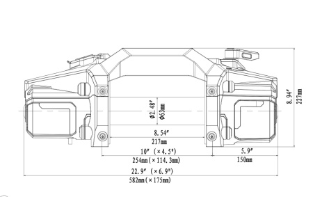 Лебёдка автомобильная электрическая 12V Runva 4500 кг стальной трос EWXT10000F