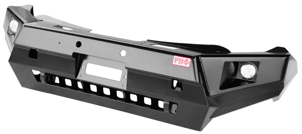 Бампер передний РИФ Mitsubishi L200 2015+ с доп. фарами и защитой бачка омывателя  RIFTMQ-10356