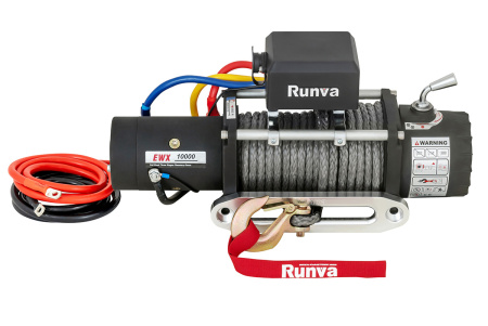 Лебёдка автомобильная электрическая 12V Runva 4500 кг (синтетический трос) EWX10000SSR