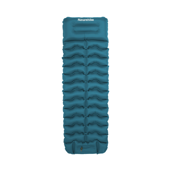 Коврик надувной Naturehike FC01 200х60х9,5 см, с подушкой, с насосом, голубой CNK2550WS019-95FPBLSP