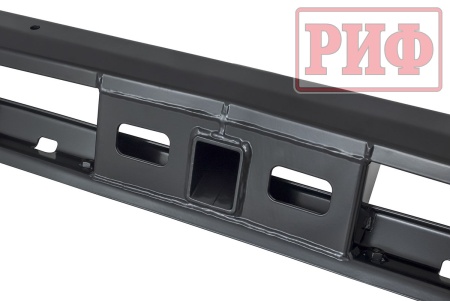 Бампер передний силовой/защита штатного бампера РИФ Renault Duster 2021+ с квадратом под  фаркоп и защитой радиатора RIF022-10100