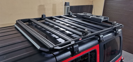 Багажник экспедиционный (платформа) алюминиевый РИФ 1350x1690 мм для Jeep Wrangler JL 2018+ (с крепежом) RIFJW5-roof4