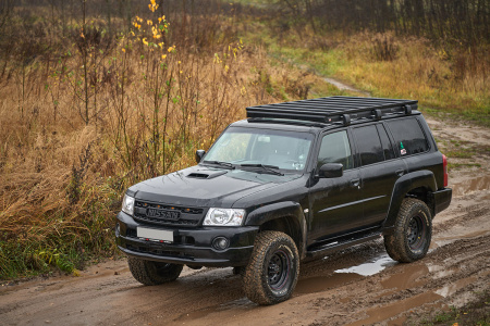 Багажник экспедиционный (платформа) алюминиевый РИФ 1250x2080 мм для Nissan Patrol Y61 2004+ (с крепежом) RIFY61-roof4