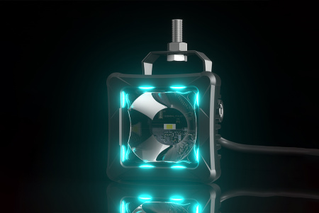 Светодиодные фары дальнего света AURORA 76x76 мм 30W с RGB подсветкой (комплект 2 шт) ALO-D3T-2-P23Q