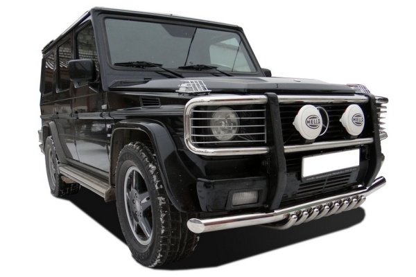 Защита переднего бампера MERCEDES G-KLASS с клыками нижняя MBG-2003-06
