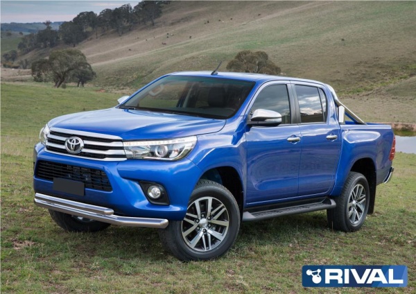 Защита переднего бампера d76+d57 (кроме Exclusive) RIVAL Toyota Hilux 2015-  R.5716.001