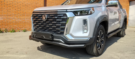 Бампер РИФ силовой передний/защита штатного бампера Changan Hunter Plus c защитой радиатора (устанавливается только с площадкой RIFF70-30000) RIFF70-11076